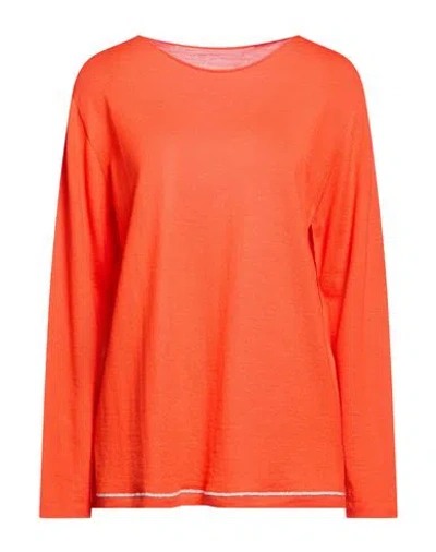 Le Tricot Perugia Woman Sweater Tomato Red Size Xxl Virgin Wool In Orange