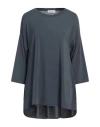 Le Tricot Perugia Woman T-shirt Lead Size Xxl Viscose, Elastane In Gray