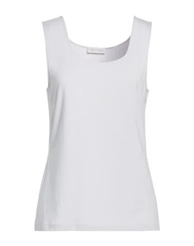 Le Tricot Perugia Woman Tank Top Off White Size L Viscose, Elastane