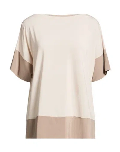 Le Tricot Perugia Woman Top Beige Size Xs Viscose, Polyamide, Elastane In Animal Print