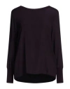 Le Tricot Perugia Woman Top Plum Size M Silk, Elastane, Viscose, Wool, Cashmere In Purple