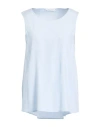 Le Tricot Perugia Woman Top Light Blue Size L Silk, Elastane