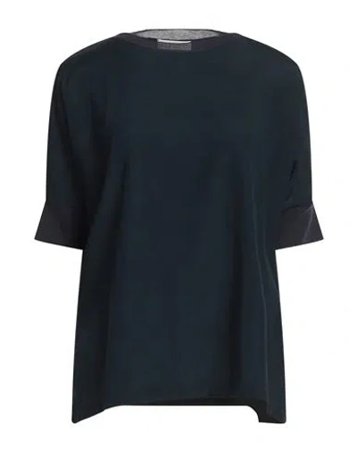 Le Tricot Perugia Woman Top Midnight Blue Size M Silk, Elastane, Viscose, Polyester