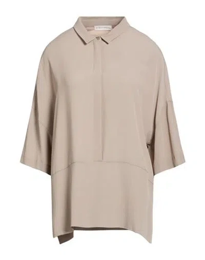 Le Tricot Perugia Woman Top Taupe Size L Acetate, Silk In Brown
