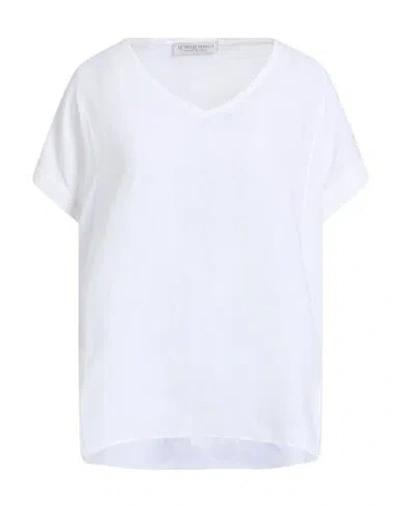 Le Tricot Perugia Woman Top White Size L Linen, Cotton