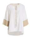 Le Tricot Perugia Woman Top White Size M Silk, Elastane In White