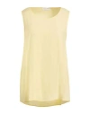 Le Tricot Perugia Woman Top Yellow Size Xl Silk, Elastane