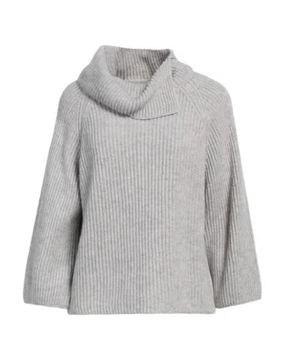 Le Tricot Perugia Woman Turtleneck Light Grey Size L Virgin Wool, Polyamide, Silk, Cashmere
