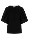 Le Twins Puffed-shoulder T-shirt In Black