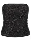 Le Twins Elodie Lace Sequin Top In Black