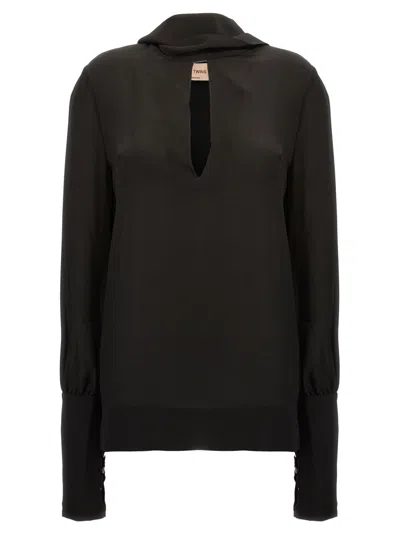 LE TWINS BLACK LECCE BLOUSE