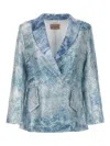 Le Twins Light Blue Single-breasted Blazer In Light Blue