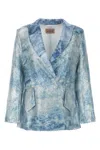 Le Twins Light Blue Single-breasted Blazer In Red