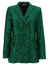 Le Twins Green Double-breasted Blazer