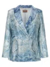 Le Twins Light Blue Single-breasted Blazer In Blue