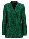 Le Twins Green Double-breasted Blazer In Green