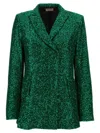 Le Twins Green Double-breasted Blazer In Green
