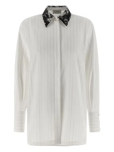 LE TWINS DANIEL STRIPED LACE-COLLAR SHIRT
