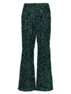 Le Twins Dark Green Flared Leg Pants In Dark Green