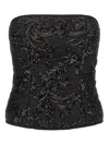 Le Twins Elodie Lace Sequin Top In Black