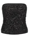 Le Twins Elodie Lace Sequin Top In Black
