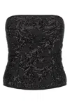 Le Twins Elodie Lace Sequin Top In Black
