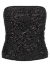 Le Twins Elodie Lace Sequin Top In Black