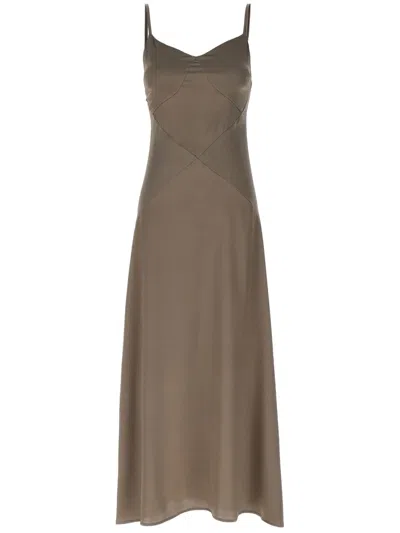 Le Twins Flora Midi Dress In Brown