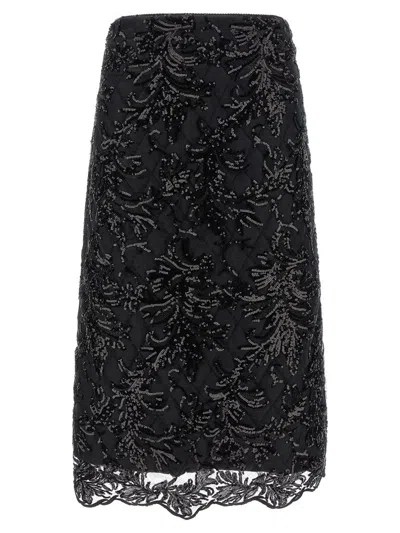 Le Twins 'giulia' Midi Skirt In Black