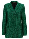 Le Twins Green Double-breasted Blazer In Green