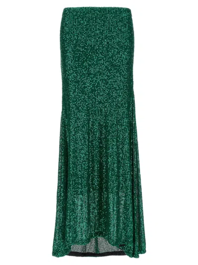 LE TWINS GREEN MARIA CRISTINA LONG SKIRT