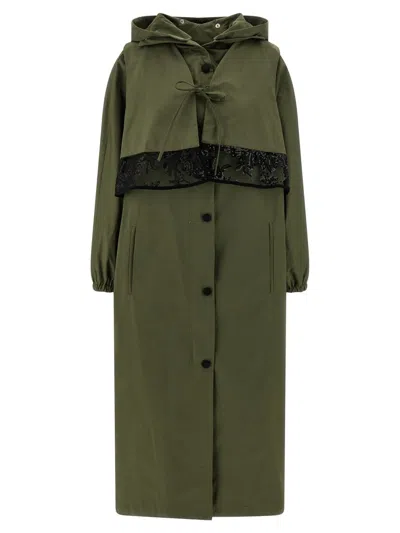 Le Twins 'incisa' Trench Coat In Green
