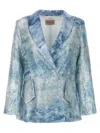 Le Twins Light Blue Single-breasted Blazer In Light Blue