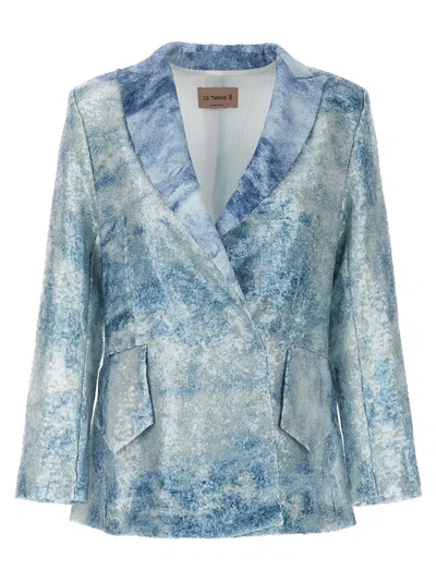 LE TWINS LIGHT BLUE SINGLE-BREASTED BLAZER