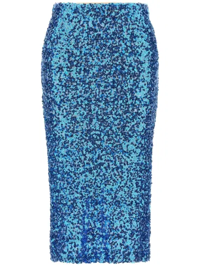 Le Twins Mara Midi Skirt In Blue