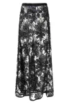 Le Twins Maria Cristina Sequin Laced Maxi Skirt In Multi