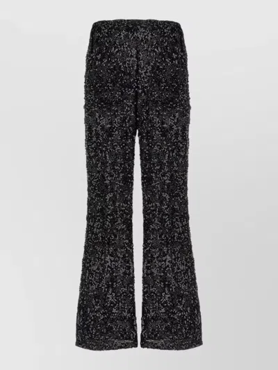 Le Twins Moni High Waist Flared Sequin Pants In Black