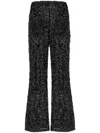 Le Twins Dark Green Flared Leg Pants In Black