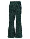 Le Twins Dark Green Flared Leg Pants In Green