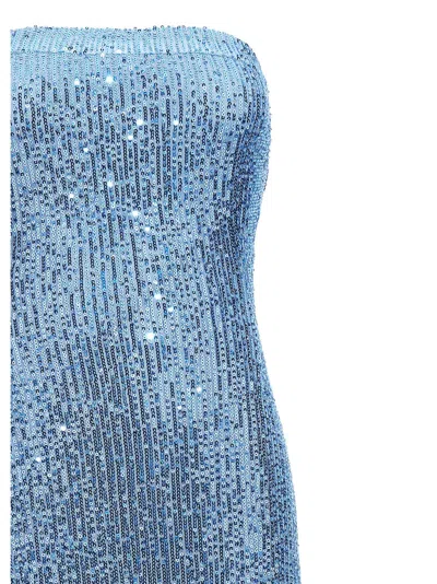 Le Twins Polyester Long Women's Dress In Blue
