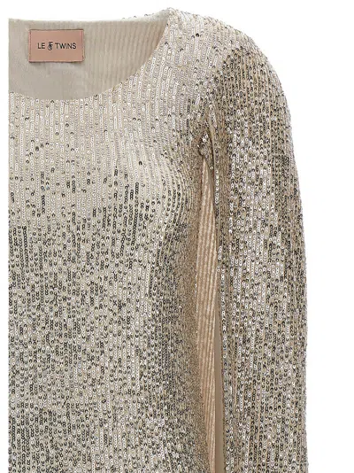 Le Twins Polyester Short Women's Dress In Silver