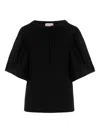 Le Twins Puffed-shoulder T-shirt In Black