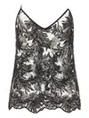 Le Twins Sequin Appliqué Alba Top In Black