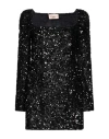 Le Twins Woman Mini Dress Midnight Blue Size 6 Polyester In Black