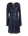 Le Twins Woman Mini Dress Navy Size M Cotton, Polyamide, Elastane In Navy Blue