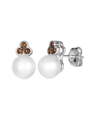 Le Vian ® 14k 0.19 Ct. Tw. Diamond & Pearl & 7-8mm Pearl Earrings