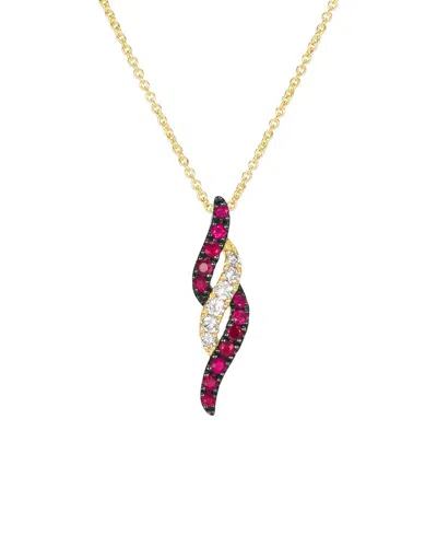 LE VIAN LE VIAN® 14K 0.34 CT. TW. DIAMOND & RUBY PENDANT