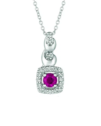 LE VIAN LE VIAN 14K 0.39 CT. TW. DIAMOND & RUBY PENDANT NECKLACE