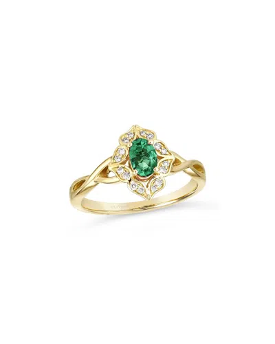 LE VIAN LE VIAN 14K 0.40 CT. TW. DIAMOND & NEW EMERALD RING