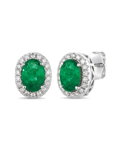Le Vian 14k 0.51 Ct. Tw. Diamond & Emerald Earrings In Metallic